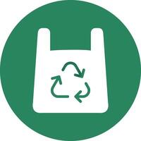 Recycling-Plastiktüte kreatives Icon-Design vektor