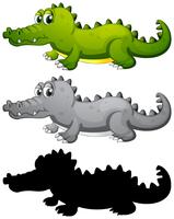 Sats med krokodil karaktär vektor