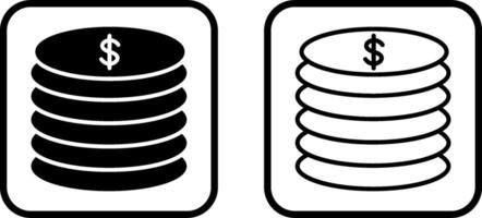 Vektorsymbol für Stapel von Münzen vektor