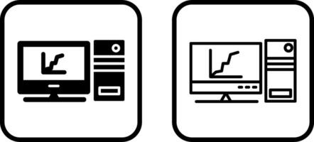 Bildschirmvektorsymbol für Diagrammlinie vektor