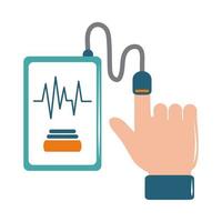 Online-Arzt-Smartphone-Blutdrucktest-Pflege flache Stilikone vektor