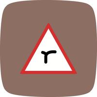 Vektor-Kreuzung der Biegung voraus Verkehrsschild-Symbol vektor