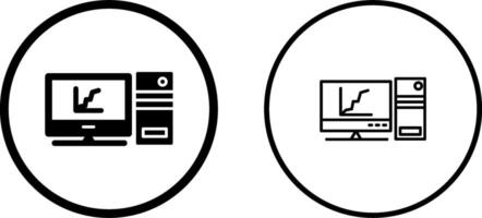 Bildschirmvektorsymbol für Diagrammlinie vektor