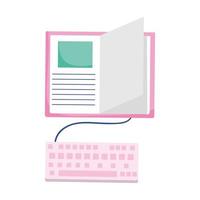 isoliertes E-Book und Tastaturvektordesign vektor