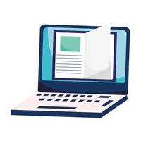 isoliertes E-Book- und Laptop-Vektordesign