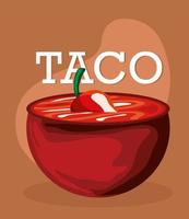 Taco-Sauce scharfe Chilischote vektor