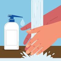 Händewaschen und Flüssigseife vektor