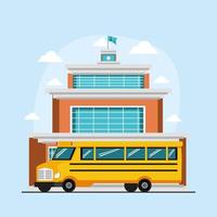 buss i en skolbyggnad vektor