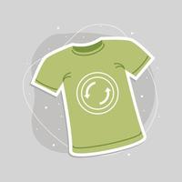 grünes Hemd mit Recycling-Zeichen vektor