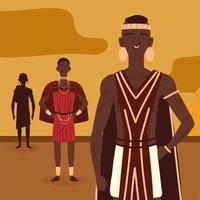 porträtt av afrikanska aboriginer vektor