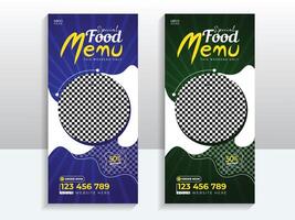 Essen Speisekarte rollen oben Banner Vorlage zum Restaurant oder Essen Geschäft vektor