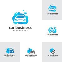 Satz von Autowasch-Logo-Vektor-Vorlage, kreative Auto-Logo-Design-Konzepte vektor