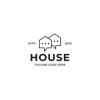 Haus Plaudern Logo Design Konzept Vektor Illustration