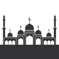 schön großartig Moschee Silhouette Design. Weiß Hintergrund. ein Platz zu beten. heilig Ort. vektor