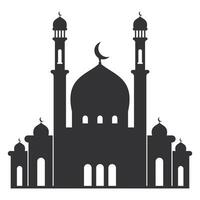 schön Silhouette von das Moschee beim Nacht. großartig Ort. Illustration von ein islamisch Moschee. vektor