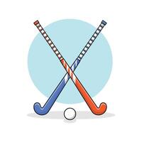 hockey pinne och hockey puck vektor illustration. sporter hockey begrepp design