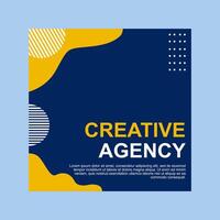 Sozial Medien Post Vorlage Design im Blau und Gelb zum kreativ Agenturen. vektor