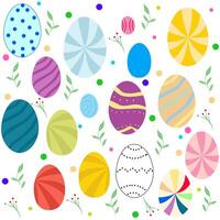 glücklich Ostern, bunt Eier, Ostern Ei, farbig Eier. ein einstellen von farbig Eier, ein Ostern Satz. vektor