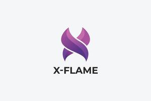 x letztere Flamme minimal Logo vektor