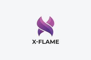 x senare flamma minimal logotyp vektor