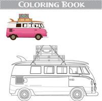 handgemalt Färbung Buch zum Kinder Autos und Fahrzeuge vektor
