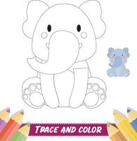 Hand gezeichnet süß Baby Tier Färbung Buch vektor