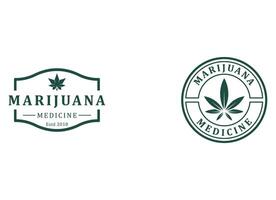 medizinisch Blatt Marihuana, Cannabis Logo Design Vektor