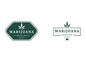 medizinisch Blatt Marihuana, Cannabis Logo Design Vektor