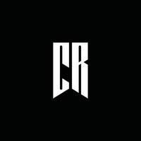 cr logo monogram med emblem stil isolerad på svart bakgrund vektor