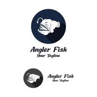 mächtig und einzigartig Angler Fisch Logo Vektor