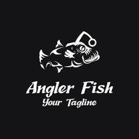 mächtig und einzigartig Angler Fisch Logo Vektor