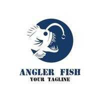 mächtig und einzigartig Angler Fisch Logo Vektor