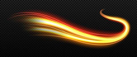 färgrik ljus spår, lång tid exponering rörelse fläck effekt, vektor illustration