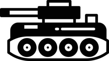 tank glyf och linje vektor illustration