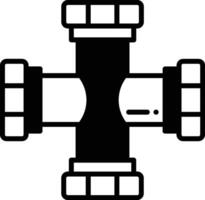 Plus gestalten Rohr Glyphe und Linie Vektor Illustration