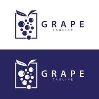 Traube Logo, Garten Vektor, frisch lila Frucht, Wein Marke Design, einfach Illustration Vorlage vektor