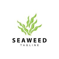 Seetang Logo Design, unter Wasser Pflanze Design Illustrationen, Kosmetika und Essen Zutat vektor