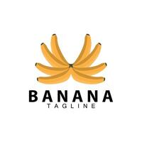 Banane Logo Design frisch Plantage Farmer Banane Obst Vektor Silhouette Vorlage Illustration