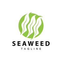 Seetang Logo Design, unter Wasser Pflanze Design Illustrationen, Kosmetika und Essen Zutat vektor