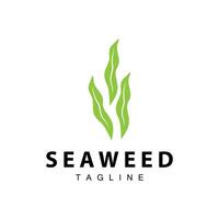 Seetang Logo Design, unter Wasser Pflanze Design Illustrationen, Kosmetika und Essen Zutat vektor