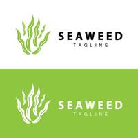 Seetang Logo Design, unter Wasser Pflanze Design Illustrationen, Kosmetika und Essen Zutat vektor