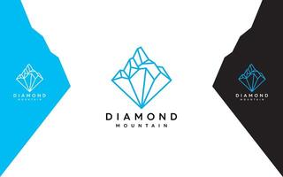 diamant berg modern logotyp vektor