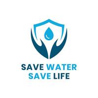 spara vatten spara liv kreativ modern vektor logotyp design social media mall