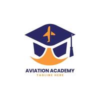 Luftfahrt Akademie Logo Design modern kreativ Konzept Vektor Vorlage Flugzeug Bildung