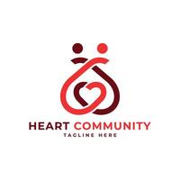 Herz Gemeinschaft kreativ modern Design Konzept Vektor Logo Vorlage