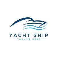 Boot Schiff Yacht Logo Design Vorlage minimal kreativ Konzept vektor