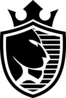Luxus Löwe König dekorativ Ornament Vektor Logo schwarz und Hintergrund Design