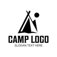 läger logotyp aning vektor design