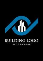Logo m Gebäude Idee Vektor Logo Design