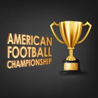 American-Football-Meisterschaft mit Goldtrophäe, Vektorillustration vektor
